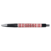 Rood Wit Blush Roze Strepen Pen (Voorkant)