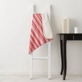 Rood Wit Blush Roze Strepen Sherpa Deken (In situ)