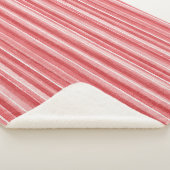 Rood Wit Blush Roze Strepen Sherpa Deken (3/4)