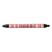 Rood Wit Blush Roze Strepen Zwarte Inkt Pen (Voorkant)