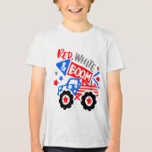 ROOD WIT & BOOM Firecracker Monster Truck Tri-Blend Shirt (Voorkant)