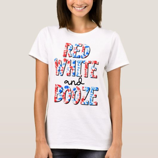 Rood Wit & Booze Patriottisch T-shirt (Voorkant)