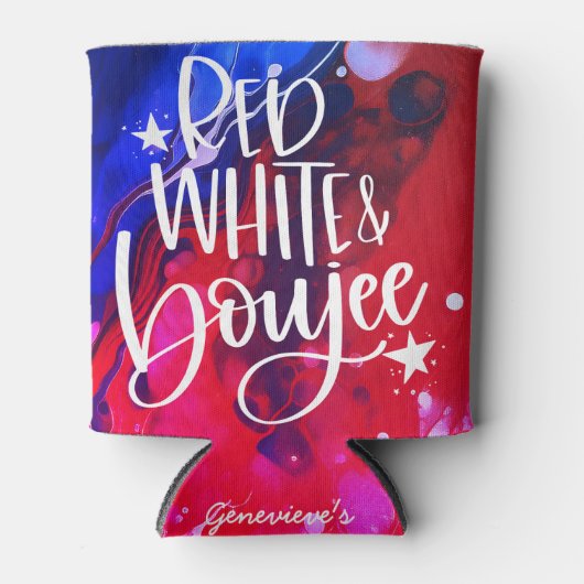 Rood Wit Boujee Grappig Juli 4 Bachelorette Party Blikjeskoeler (Voorkant)