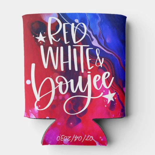 Rood Wit Boujee Grappig Juli 4 Bachelorette Party Blikjeskoeler (Achterkant)