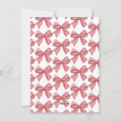 Rood & Wit Bow Coquette Kerstmis Fotokaart Feestdagenkaart (Achterkant)