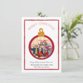 Rood & Wit Bow Coquette Kerstmis Fotokaart Feestdagenkaart (Staand voorkant)