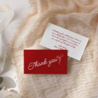 Rood & Wit Bow Sketch Wedding Bedankt Card