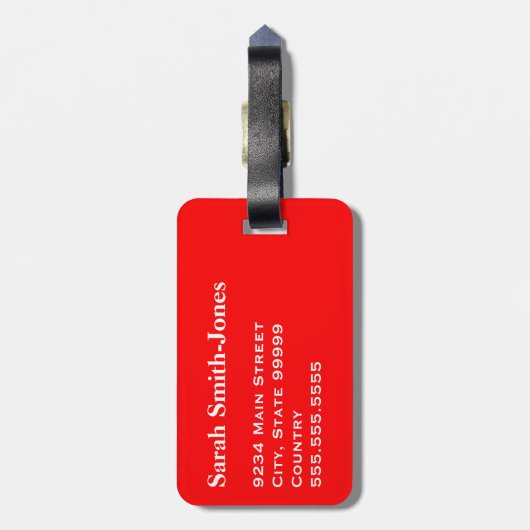 Rood wit breekbaar handvat met zorg Dank u Bagagelabel (Achterkant verticaal)