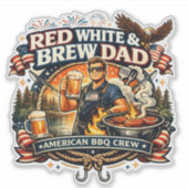 Rood Wit & Brouw Papa Sticker (Voorkant)