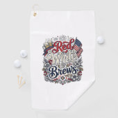 Rood Wit & Brouwsels Patriottisch Bier T-Shirt Ont Golfhanddoek (Insitu)