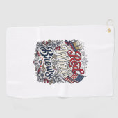 Rood Wit & Brouwsels Patriottisch Bier T-Shirt Ont Golfhanddoek (Horizontaal)
