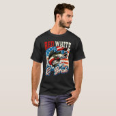 Rood wit & Bruh 4 juli Vist Amerikaanse vlag T-shirt (Voorkant volledig)