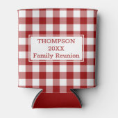 Rood Wit Buffel Controleer Aangepaste Naam Familie Blikjeskoeler (Voorkant)