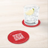 Rood wit business bar restaurant menu qr code ronde kartonnen onderzetter (Insitu)