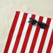 Rood & Wit Cabana Strepen Monogrammed Initiaal Strandlaken (In situ)