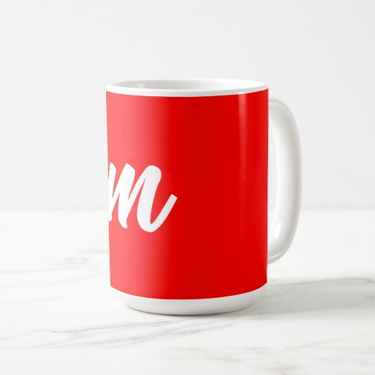 Rood Wit Calligrafie Monogram Initiaal Letter Koffiemok (Voorkant rechts)