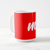 Rood Wit Calligrafie Monogram Initiaal Letter Koffiemok (Voorkant links)