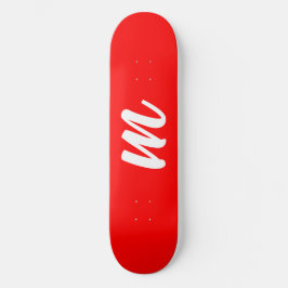 Rood Wit Calligrafie Monogram Initiaal Letter Persoonlijk Skateboard