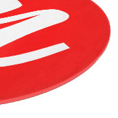 Rood Wit Calligrafie Monogram Initiaal Letter Snijplank (Hoek)