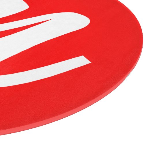 Rood Wit Calligrafie Monogram Initiaal Letter Snijplank (Hoek)