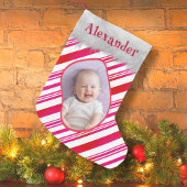 Rood Wit Candy Cane Patroon Klassiek Kerstplezier Kleine Kerstsok