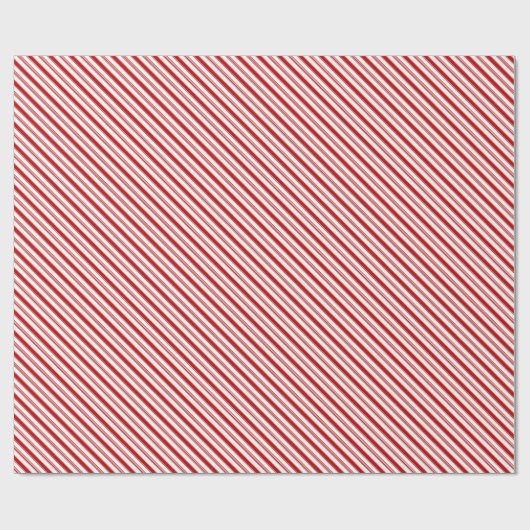 Rood & Wit Candy Cane Stripes (kleinschalig) Cadeaupapier (Vlak)