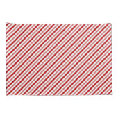 Rood & Wit Candy Cane Stripes (kleinschalig) Kussensloop (Achterkant-Rechts)