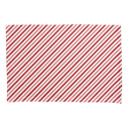 Rood & Wit Candy Cane Stripes (kleinschalig) Kussensloop (Voorkant-Links)