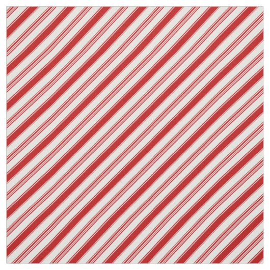 Rood & Wit Candy Cane Stripes (kleinschalig) Stof (Swatch)