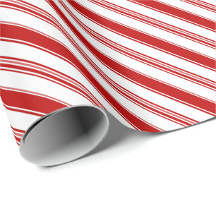 Rood & Wit Candy Cane Stripes (op grote schaal) Cadeaupapier