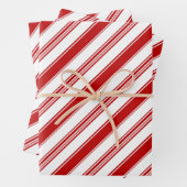 Rood & Wit Candy Cane Stripes (op grote schaal) Inpakpapier Vel (In situ)