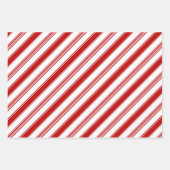Rood & Wit Candy Cane Stripes (op grote schaal) Inpakpapier Vel (Voorkant)