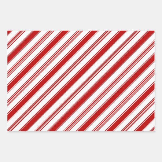 Rood & Wit Candy Cane Stripes (op grote schaal) Inpakpapier Vel (Voorkant)
