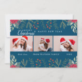 Rood & Wit Candy Cane Vakantie Foto Collage Kaart (Voorkant)