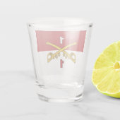 Rood & Wit Cavalerie Guidon Shot Glass Glas (Achterkant)