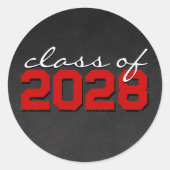 Rood & Wit Chalkboard Afstuderen Stickers (Voorkant)