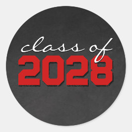 Rood & Wit Chalkboard Afstuderen Stickers