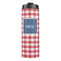 Rood & wit Check Blue Denim Name Lijst 12oz