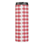 Rood & wit Check Blue Denim Name Lijst 12oz Thermosbeker (Achterkant)