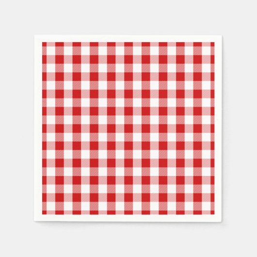 Rood & Wit Cheques Gingham Plaid - Country Rustic Servet (Voorkant)