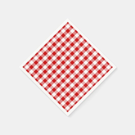Rood & Wit Cheques Gingham Plaid - Country Rustic Servet (Hoek)