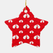 Rood, Wit, Chevron, Bokser, Bokshandschoenen Keramisch Ornament (Voorkant)