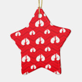 Rood, Wit, Chevron, Bokser, Bokshandschoenen Keramisch Ornament (Links)
