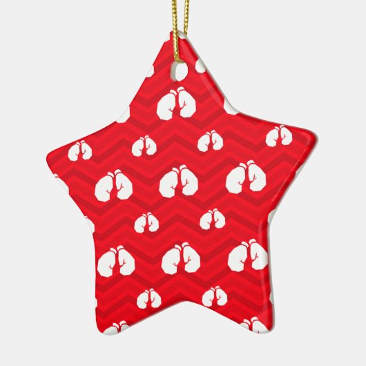 Rood, Wit, Chevron, Bokser, Bokshandschoenen Keramisch Ornament (Links)