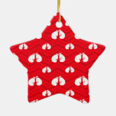 Rood, Wit, Chevron, Bokser, Bokshandschoenen Keramisch Ornament (Achterkant)