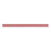 Rood Wit Chevron Patroon Gestreept Grosgrain Lint (Voorkant)