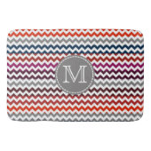 Rood wit Chevron Zigzag Monogram Badmat (Voorkant)