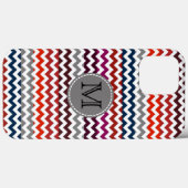 Rood wit Chevron Zigzag Monogram Case-Mate iPhone Case (Achterkant (horizontaal))