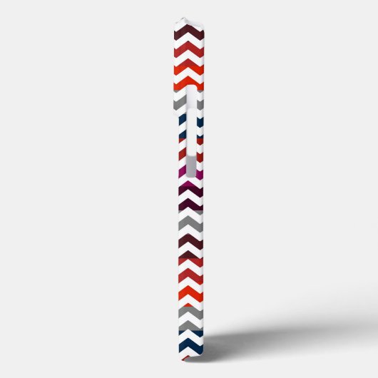 Rood wit Chevron Zigzag Monogram Case-Mate iPhone Case (Achterkant / Links)
