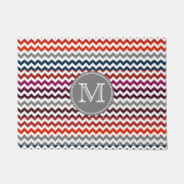 Rood wit Chevron Zigzag Monogram Deurmat (Voorkant)